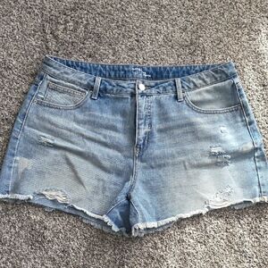 Time and Tru Blue Distressed Jean Shorts